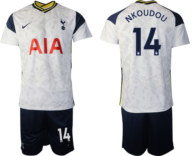 Men 2020-2021 club Tottenham home #14 white Soccer Jerseys->tottenham jersey->Soccer Club Jersey